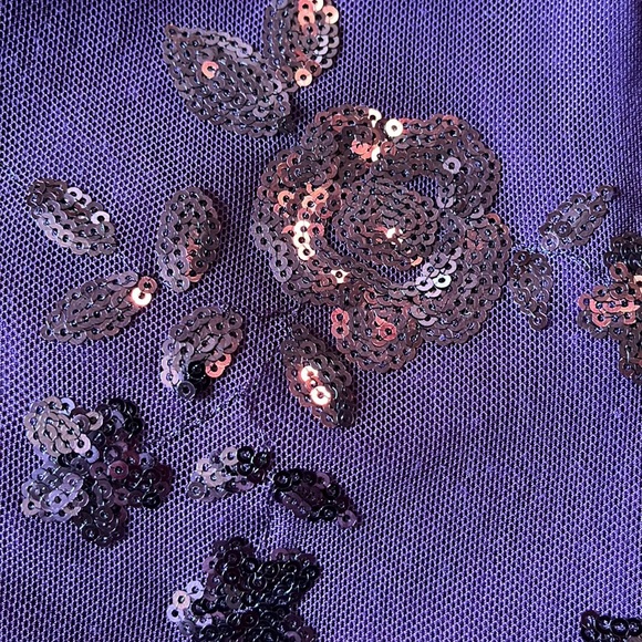 SPEECHLESS sz 3 Long Maxi Gown Spaghetti Strap Sequin Netting Monochrome $89 NEW - Picture 10 of 16